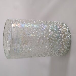 Iridescent & White Speckled Hand Blown Glass